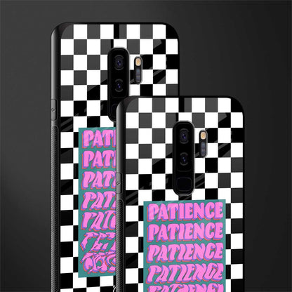 patience checkered glass case for samsung galaxy s9 plus image-2