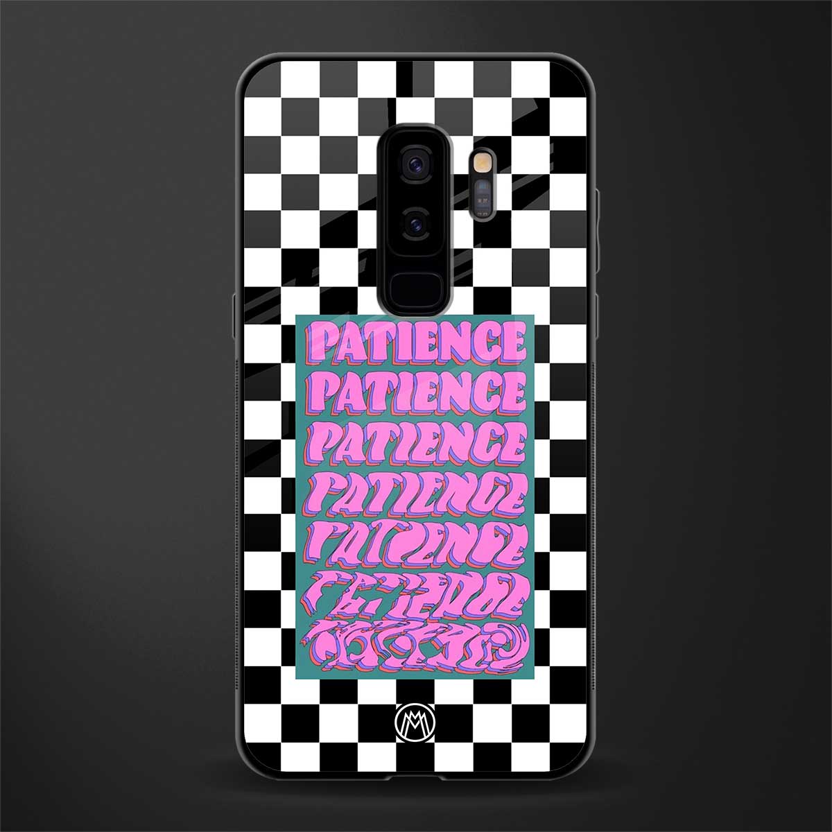 patience checkered glass case for samsung galaxy s9 plus image