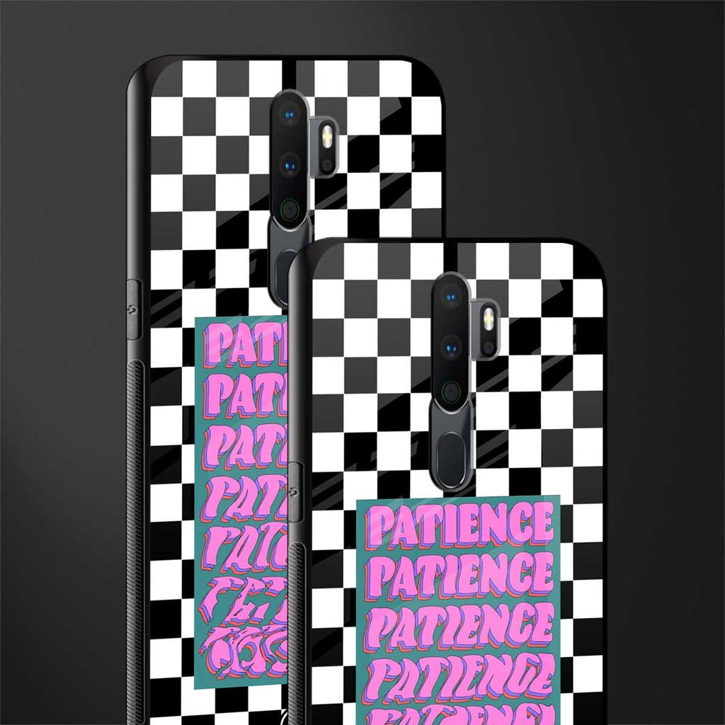 patience checkered glass case for oppo a5 2020 image-2