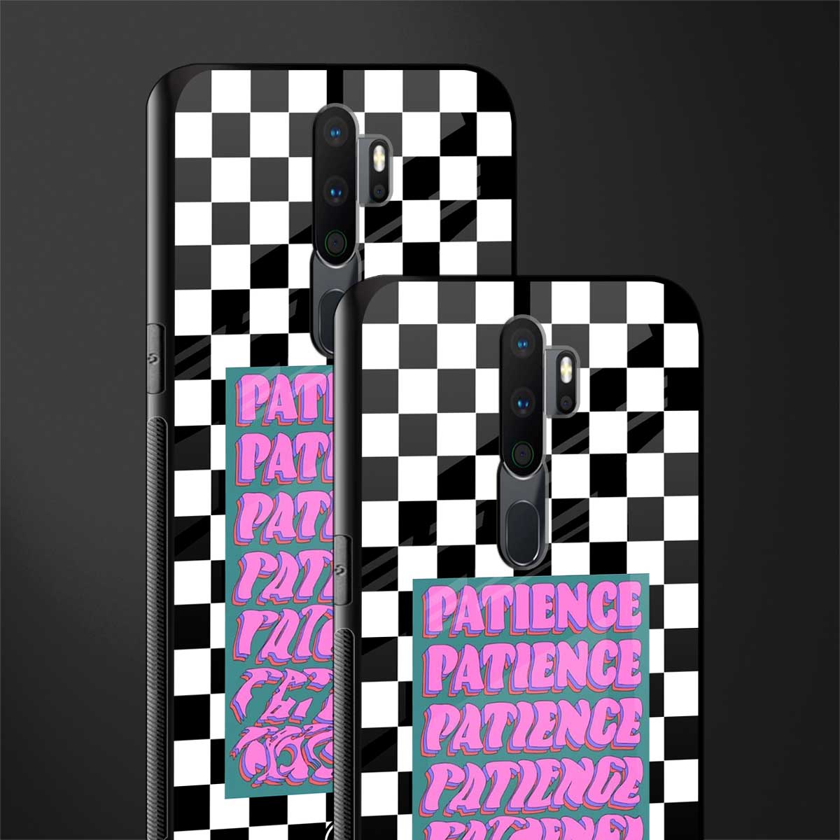 patience checkered glass case for oppo a9 2020 image-2