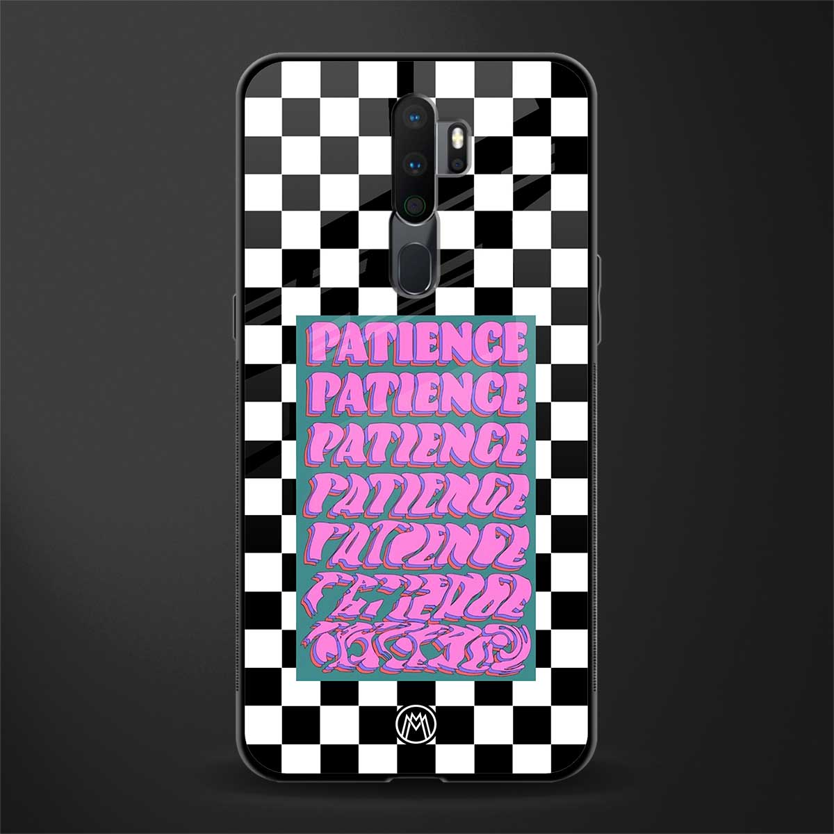 patience checkered glass case for oppo a5 2020 image