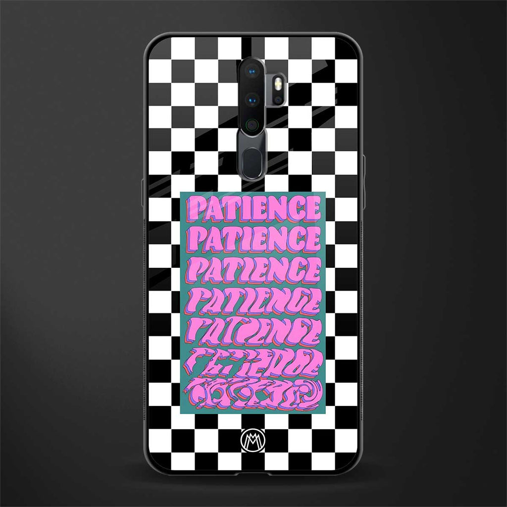 patience checkered glass case for oppo a9 2020 image