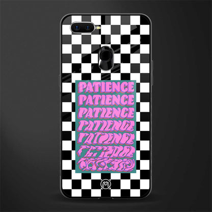 patience checkered glass case for oppo a7 image