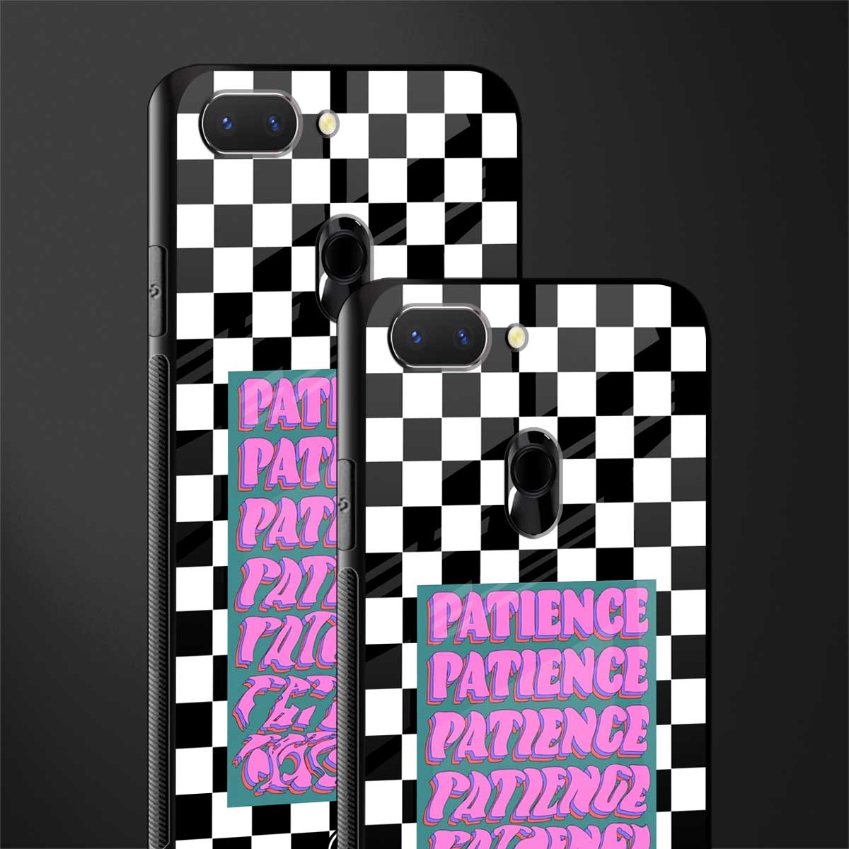 patience checkered glass case for oppo a5 image-2