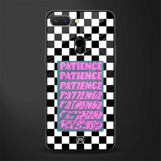 patience checkered glass case for oppo a5 image