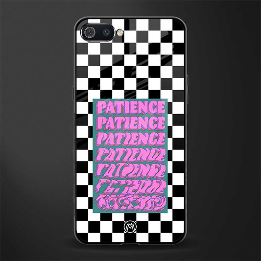 patience checkered glass case for oppo a1k image