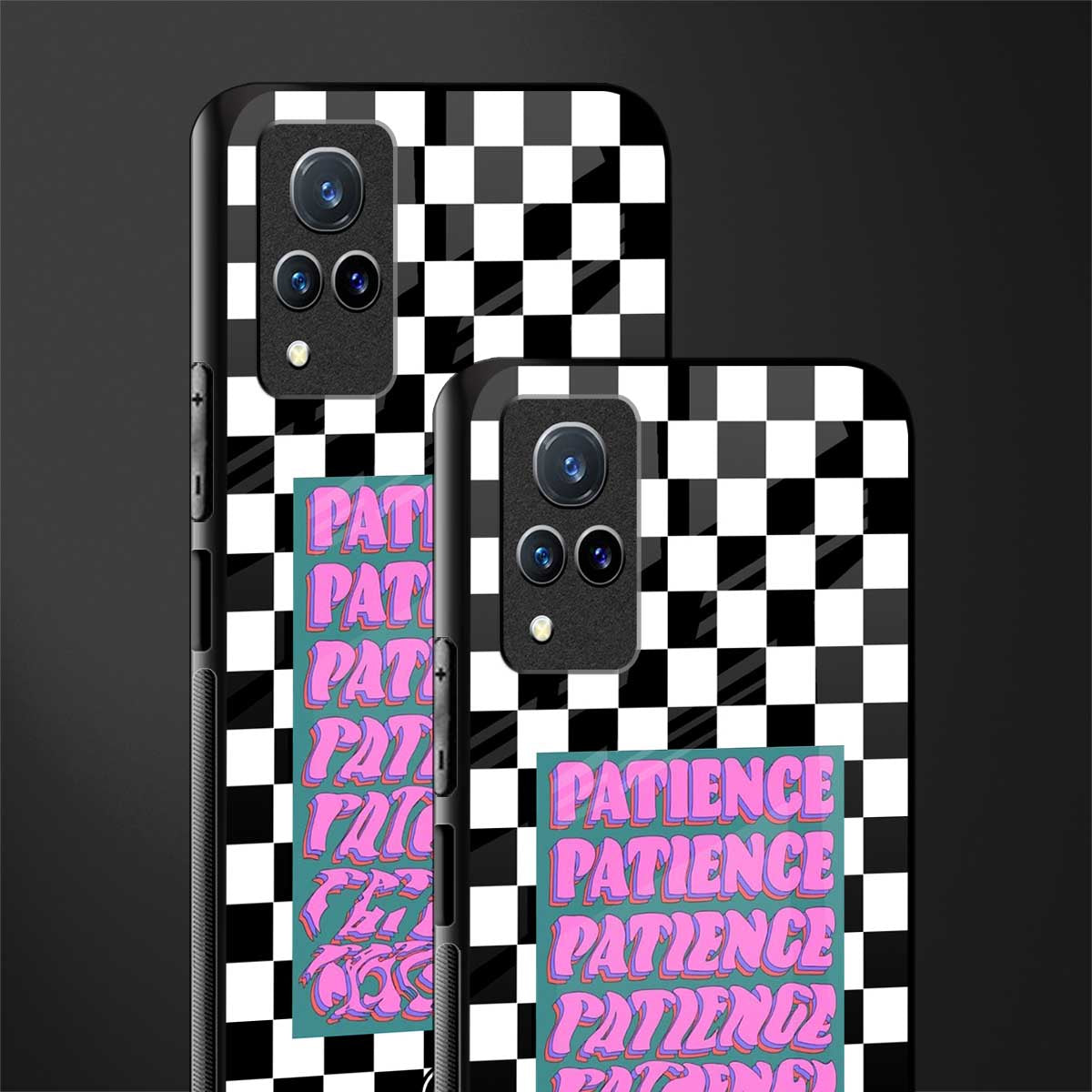 patience checkered glass case for vivo v21 5g image-2