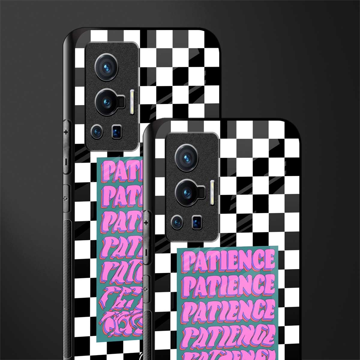 patience checkered glass case for vivo x70 pro image-2