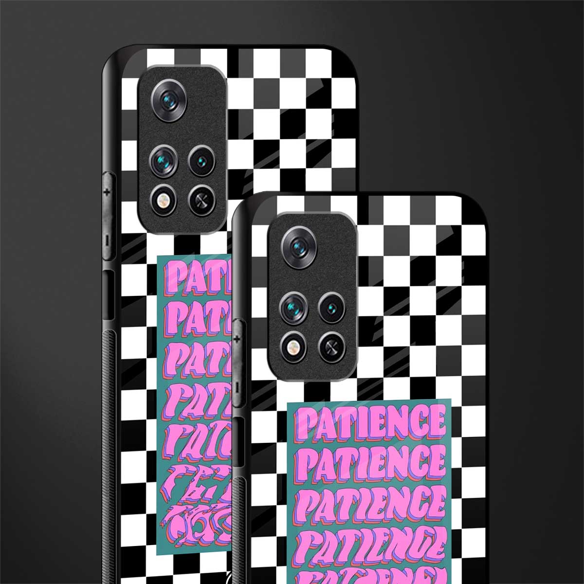 patience checkered glass case for poco m4 pro 5g image-2