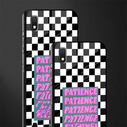 patience checkered glass case for samsung galaxy a10 image-2