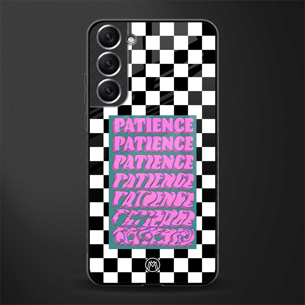 patience checkered glass case for samsung galaxy s21 image