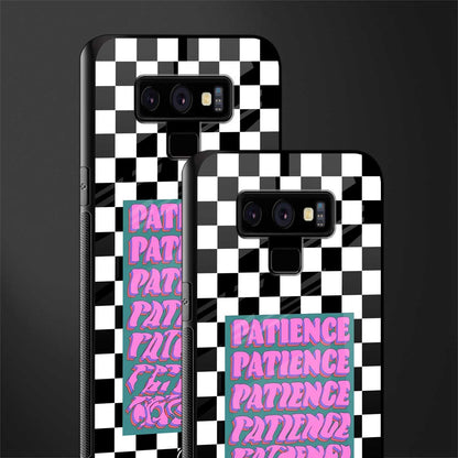 patience checkered glass case for samsung galaxy note 9 image-2