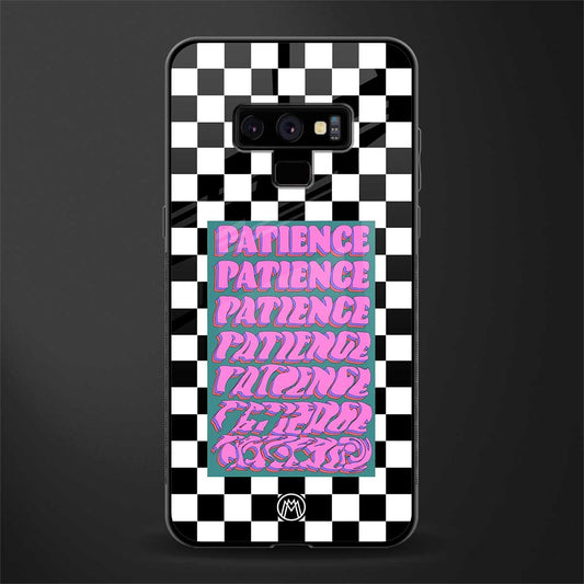 patience checkered glass case for samsung galaxy note 9 image