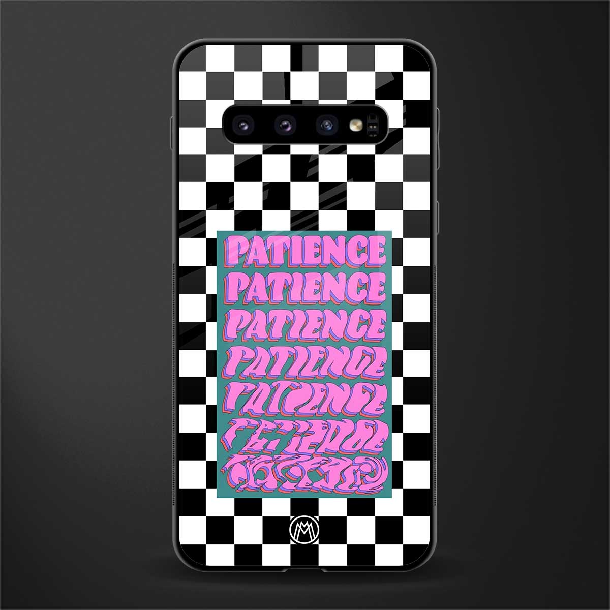 patience checkered glass case for samsung galaxy s10 image