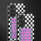 patience checkered glass case for samsung galaxy s22 ultra 5g image-2