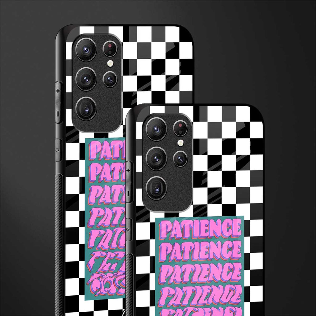 patience checkered glass case for samsung galaxy s21 ultra image-2