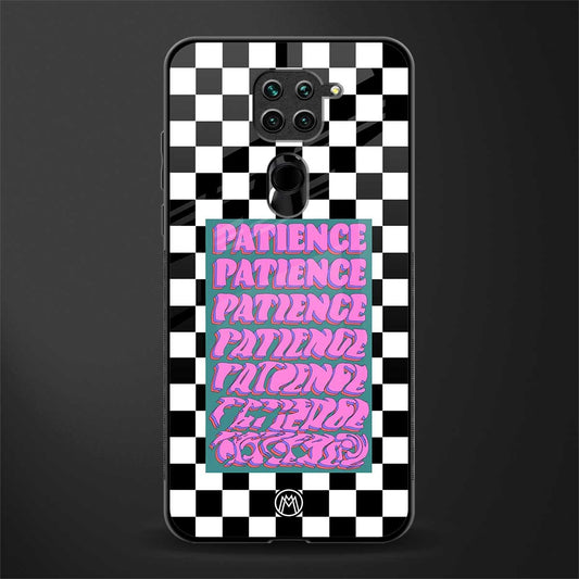 patience checkered glass case for redmi note 9 image