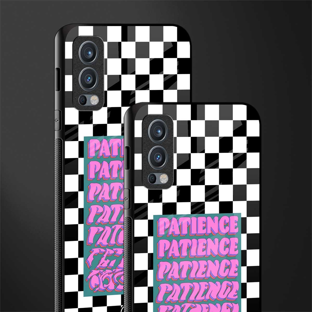 patience checkered glass case for oneplus nord 2 5g image-2