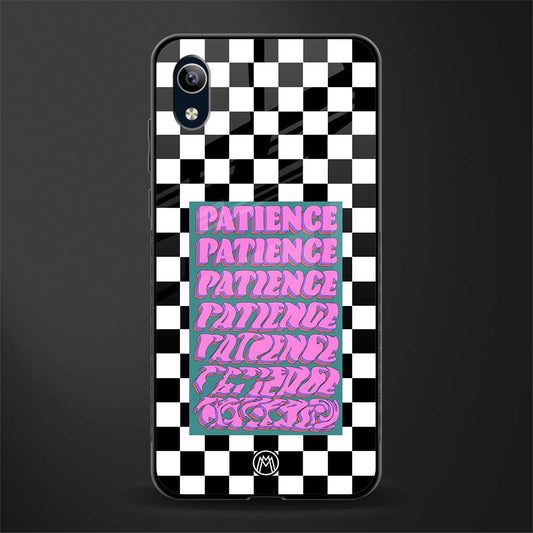 patience checkered glass case for vivo y1s without fingerprint image