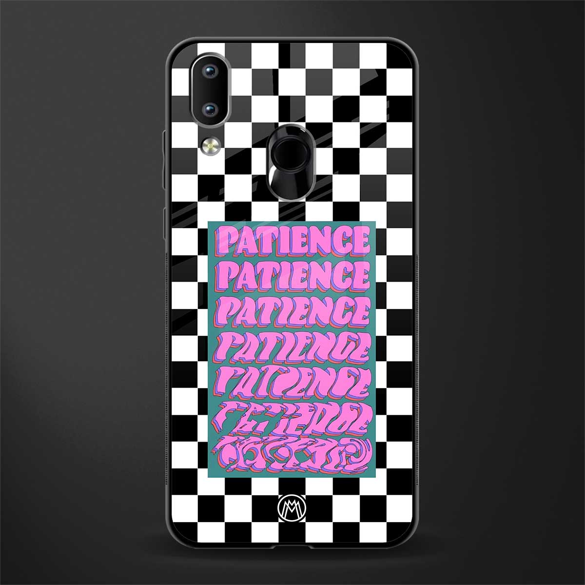 patience checkered glass case for vivo y95 image