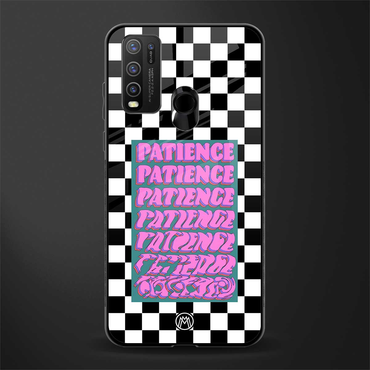 patience checkered glass case for vivo y30 image