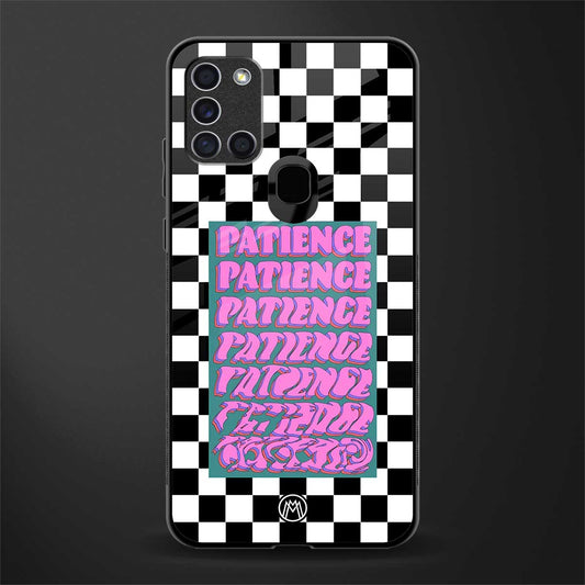 patience checkered glass case for samsung galaxy a21s image