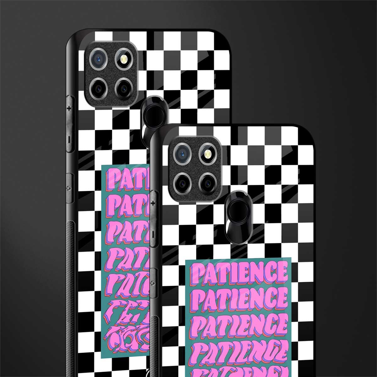 patience checkered glass case for realme narzo 30a image-2