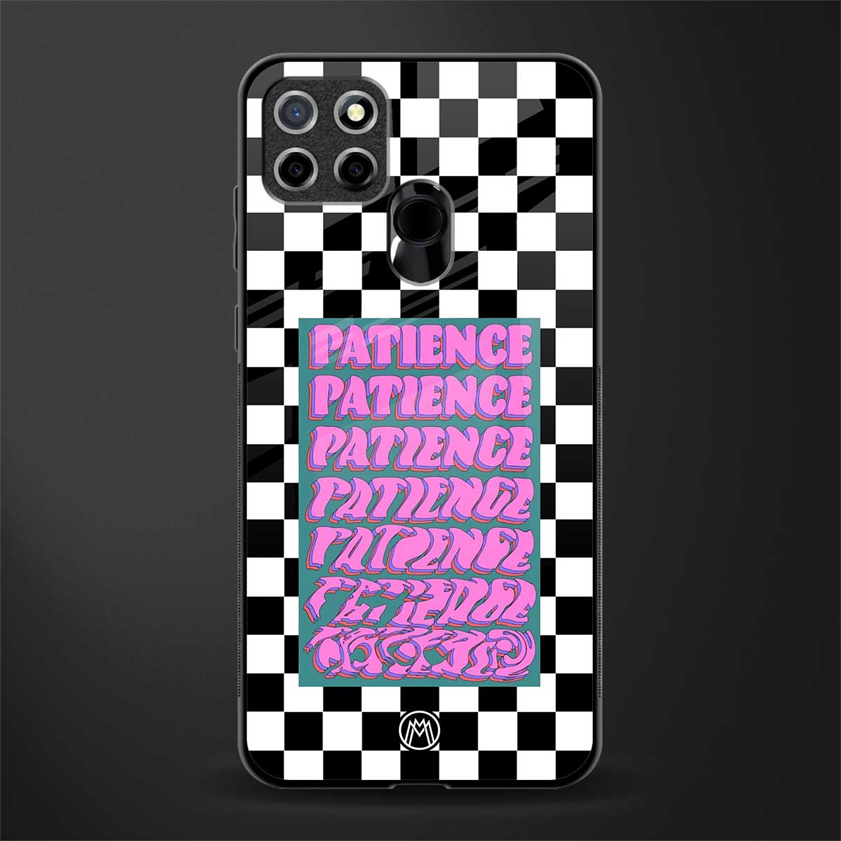 patience checkered glass case for realme narzo 30a image