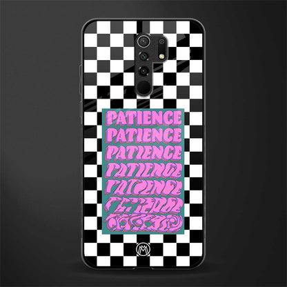 patience checkered glass case for redmi 9 prime image