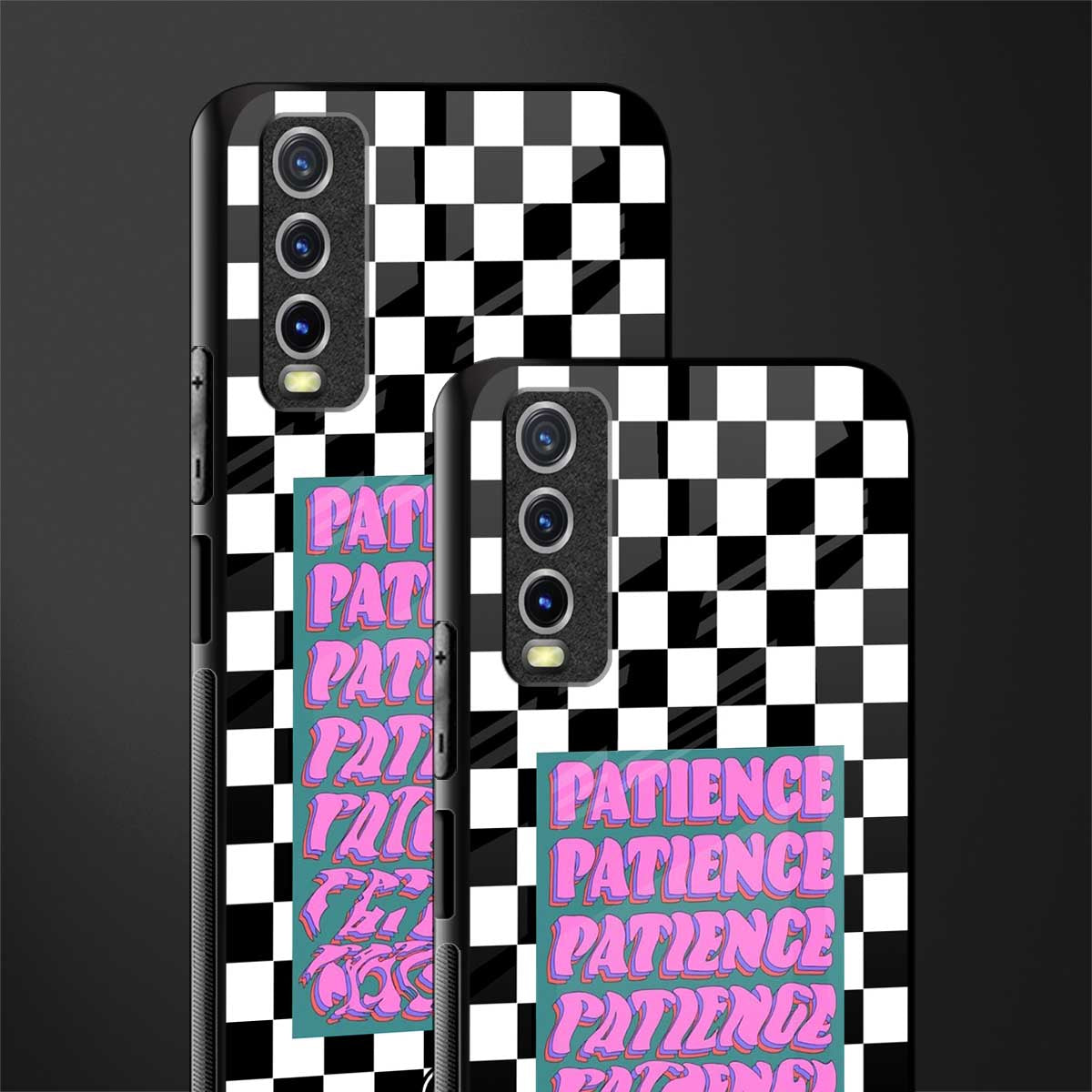 patience checkered glass case for vivo y20 image-2
