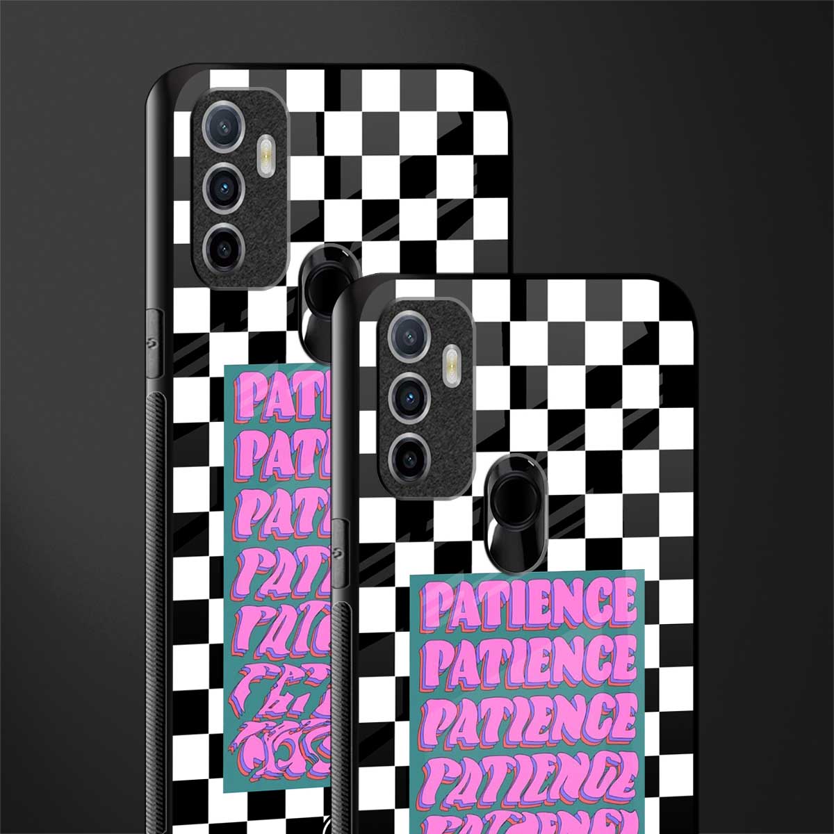 patience checkered glass case for oppo a53 image-2