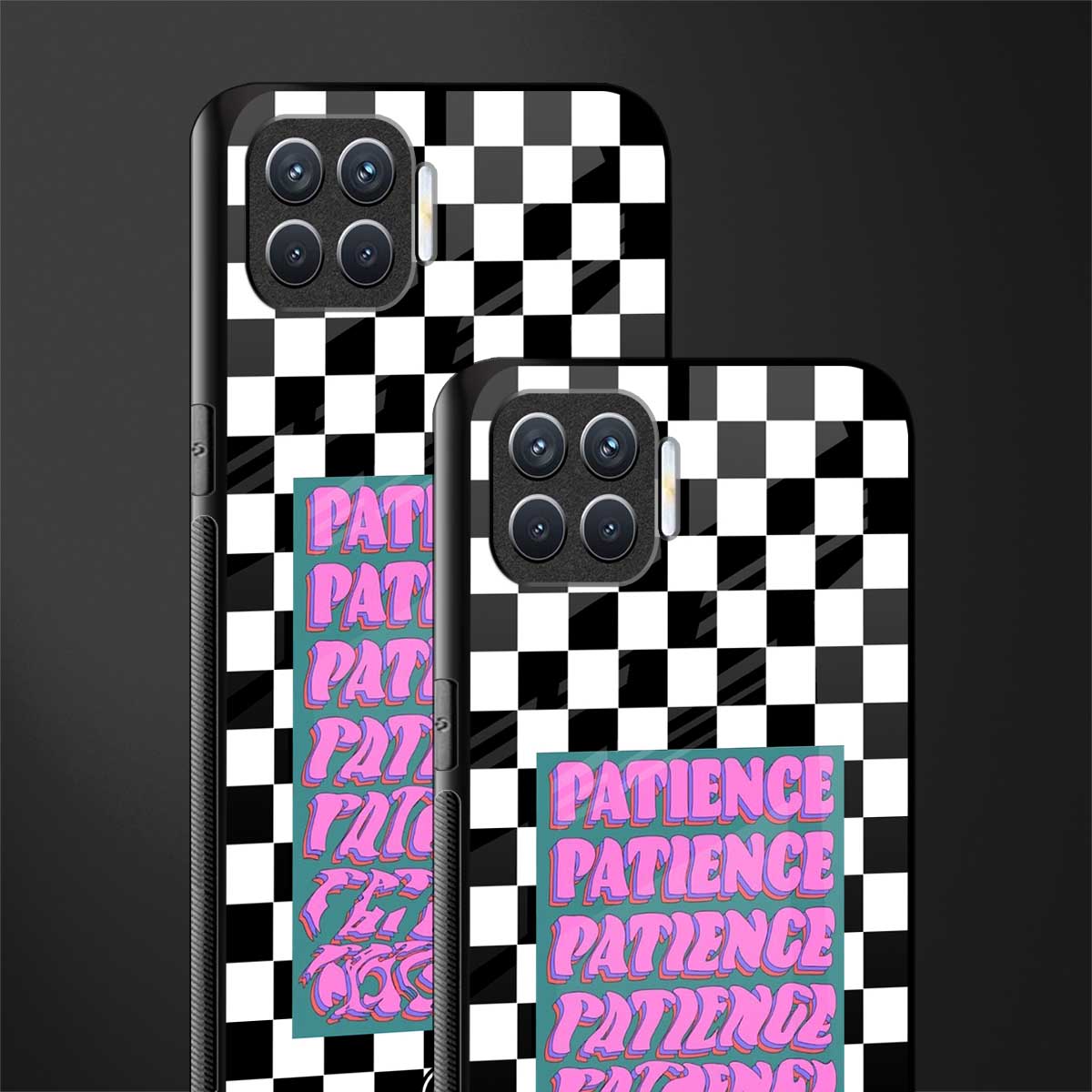 patience checkered glass case for oppo f17 image-2