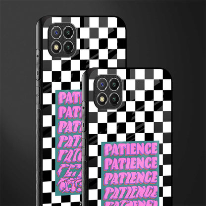 patience checkered glass case for poco c3 image-2