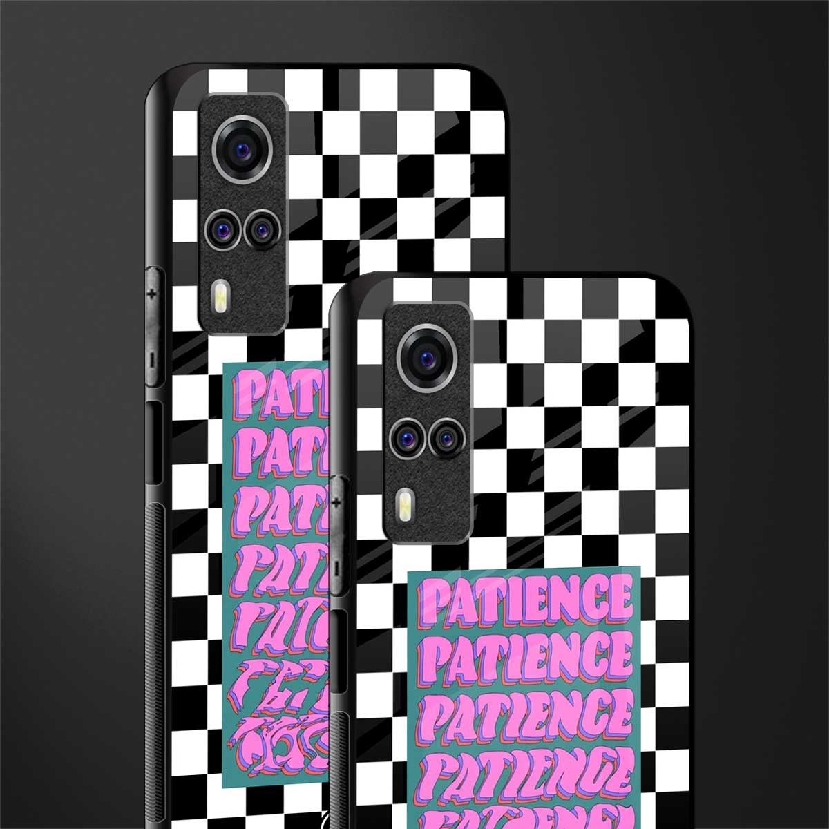 patience checkered glass case for vivo y51a image-2