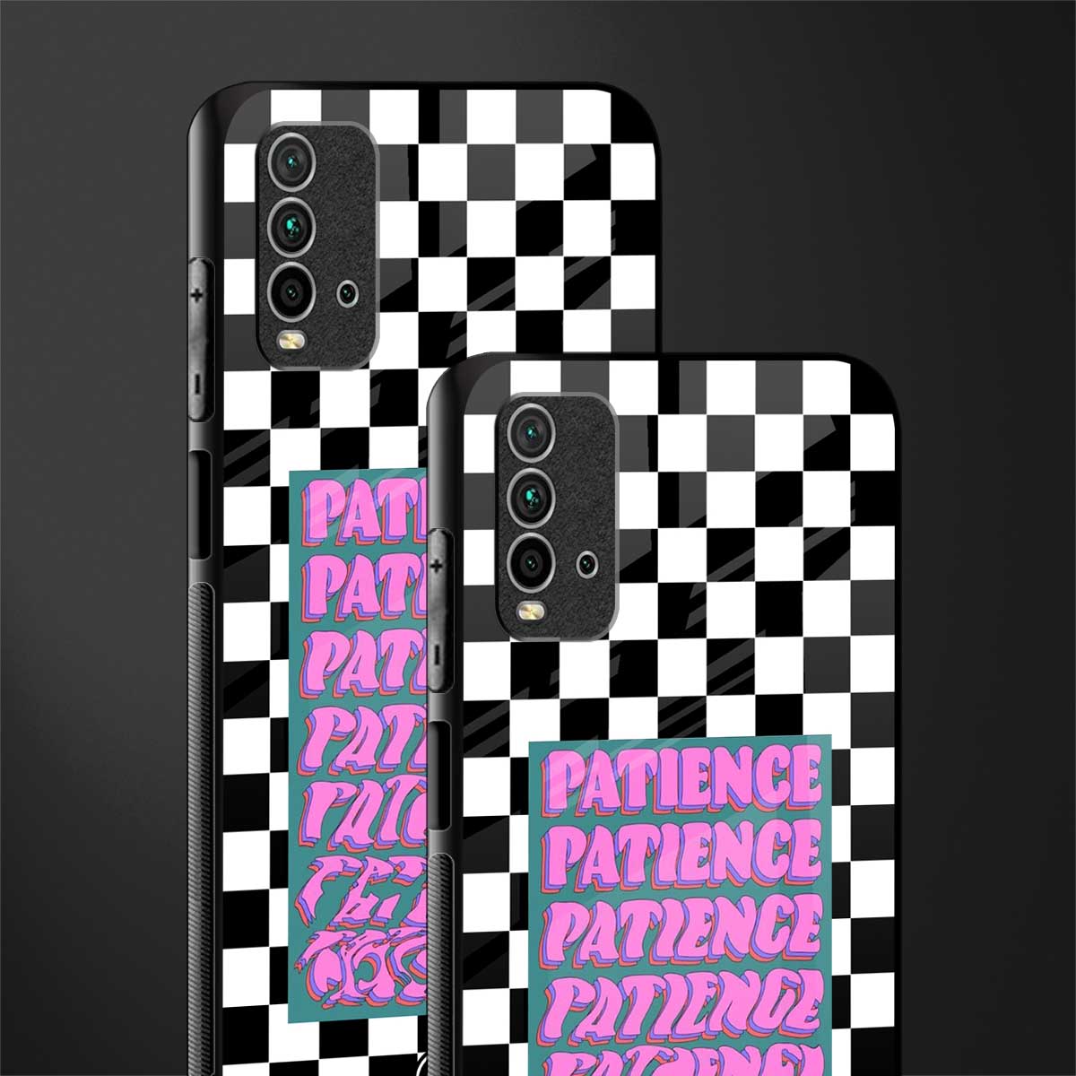 patience checkered glass case for redmi 9 power image-2