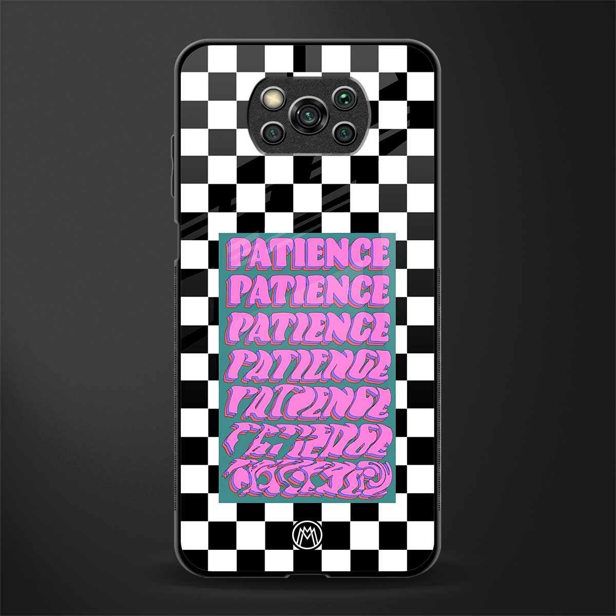 patience checkered glass case for poco x3 pro image