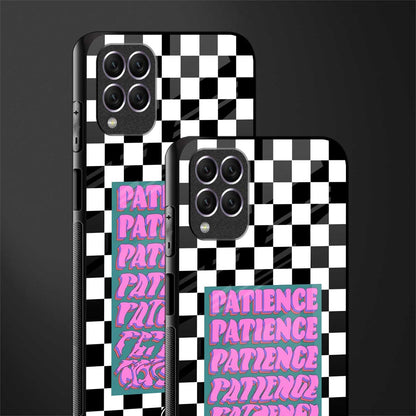 patience checkered glass case for samsung galaxy f62 image-2