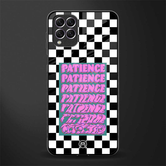 patience checkered glass case for samsung galaxy f62 image