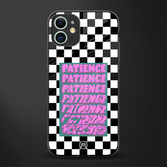 patience checkered glass case for iphone 11 image