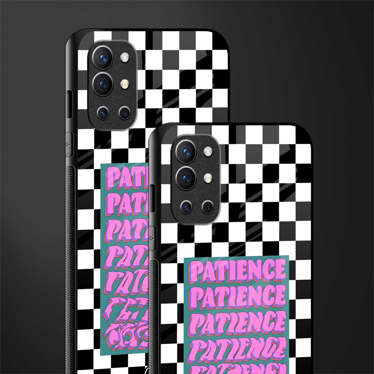 patience checkered glass case for oneplus 9r image-2