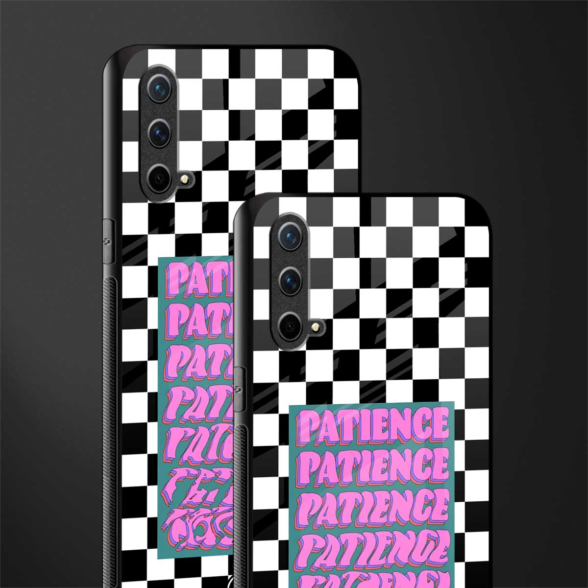 patience checkered glass case for oneplus nord ce 5g image-2