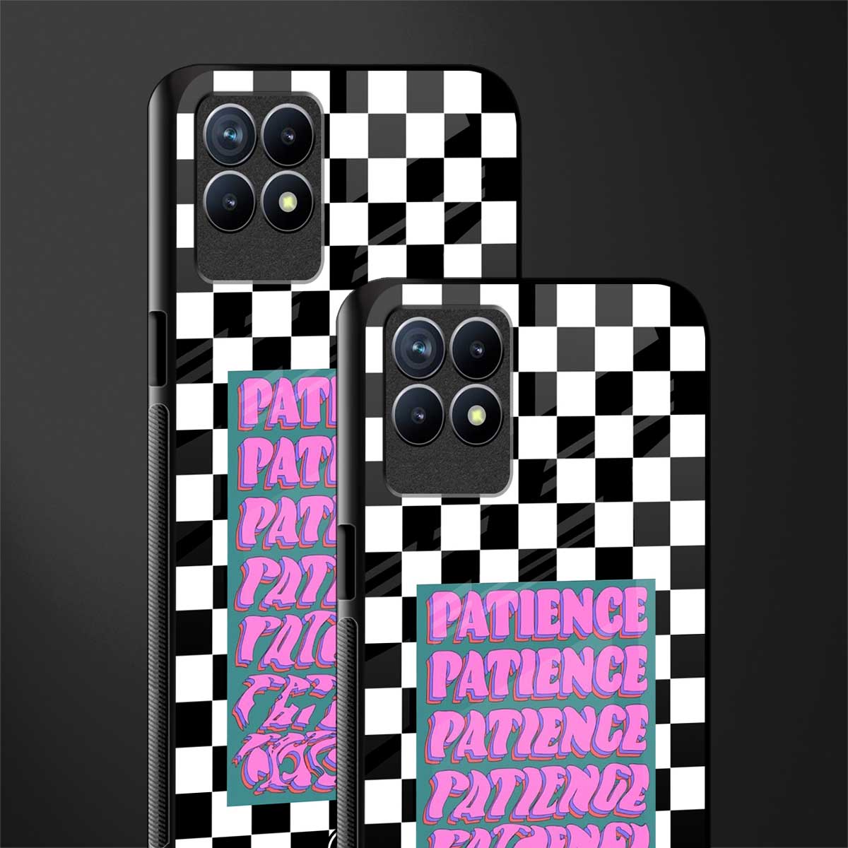 patience checkered glass case for realme 8i image-2