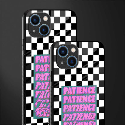 patience checkered glass case for iphone 13 image-2