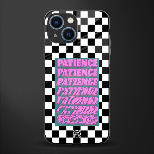 patience checkered glass case for iphone 13 mini image