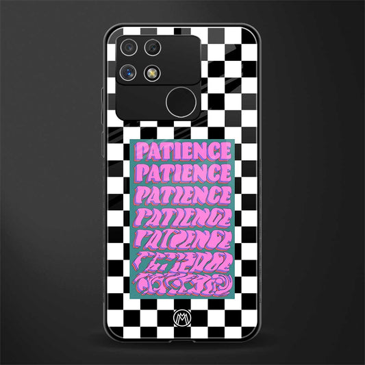 patience checkered back phone cover | glass case for realme narzo 50a