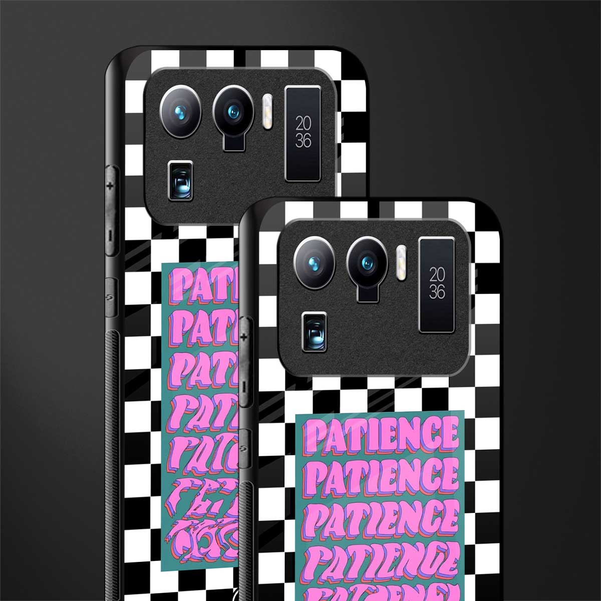 patience checkered glass case for mi 11 ultra 5g image-2