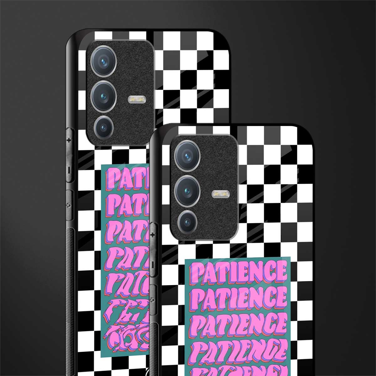 patience checkered glass case for vivo v23 pro 5g image-2