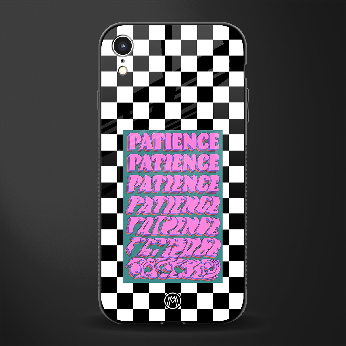 patience checkered glass case for iphone xr image