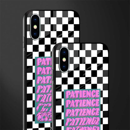 patience checkered glass case for iphone xs image-2