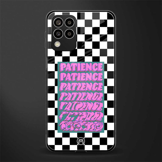 patience checkered back phone cover | glass case for samsung galaxy m33 5g